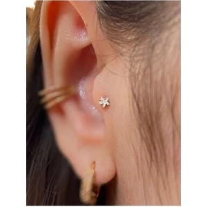 Ares Collection Cerrahi Çelik Tragus Helix Kıkırdak Lobe Uyumlu Piercing Küpe
