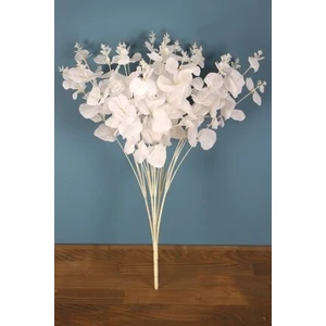 Yapay Çiçek Deposu Yapay 16 Dallı Lüx Okaliptus Bitkisi 50 cm Beyaz
