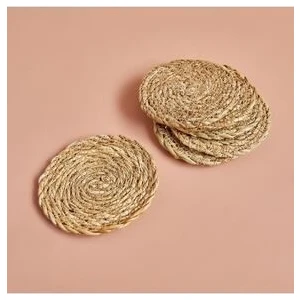 Bella Maison Rafe 6'lı Bardak Altlığı Naturel (10 cm)