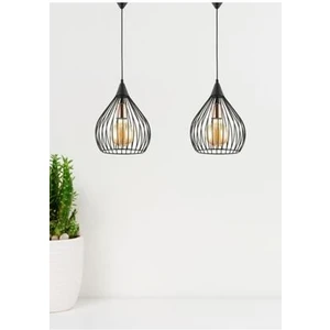 MHK Collection 2 Adet Armut Siyah Sarkıt Salon Mutfak Banyo Yatak Odası Çocuk Odası Antre Avize