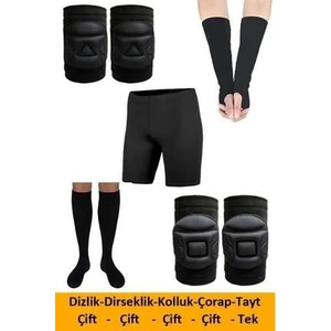 Voleybol Dizliği Dirseklik Kolluk Tayt Çorap Seti