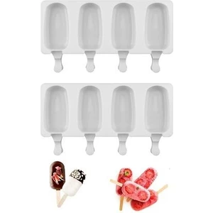 50 Adet Dondurma Çubuğu Hediyeli 4'lü Büyük Boy 2 Adet Dondurma Kalıbı - Bpa Free