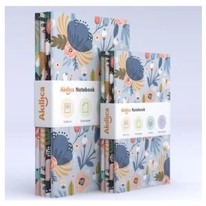 Akıllı Adam Yayınları Çiçekli Çizgisiz 8'li Defter Seti 10 x 15 - 13 x 20