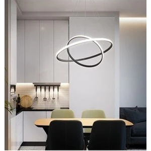 TT Aydınlatma TT300-2 Sy  Halka 2'li Mat Siyah LED Avize