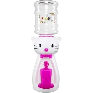 Kedi Çocuk Su Sebili Beyaz Üzeri Pembe