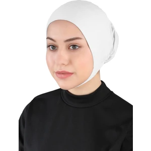 Çeneli Hijab Bone - St 110 Beyaz