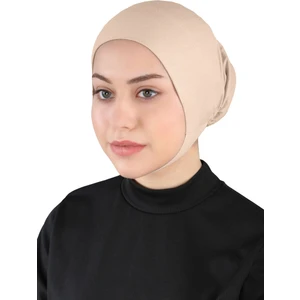 Çeneli Hijab Bone - St 110 Açık Vizon