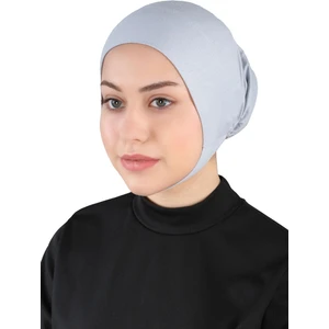 Çeneli Hijab Bone - St 110 Açık Gri