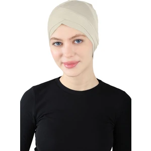 Çapraz Geçme Bone - St 060 Krem