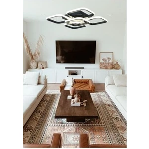 TT Aydınlatma TT302-4+1-SY Kare Tt Aydınlatma Mat Siyah Plofonyer 5 Li LED Avize