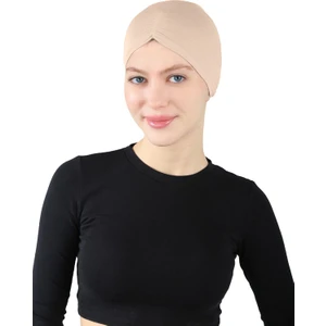 Pileli Geçme Bone - St 256 Açık Vizon