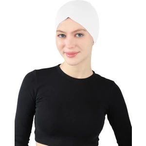 Pileli Geçme Bone - St 256 Beyaz