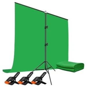 Ada Greenbox Green Screen Yeşil Fon Perde 1.5x2M + Tek Ayaklı Fon Standı+3 Adet Mandal