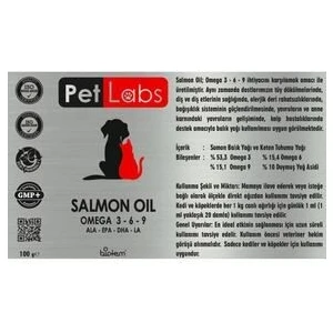 Pet Labs Kedi ve Köpekler Için Somon Yağı 100 Ml. (Kedi ve Köpekler Için Omega 3 ve 6 Içerikli Somon Yağı)