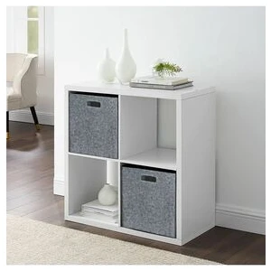 Gri Çok Amaçlı Keçe Organizer Dolap Içi Düzenleyici 2'li Sepet Seti 24 x 24 cm