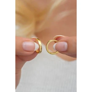925 Ayar Gümüş Gold Taşsız 10 mm Halka Küpe