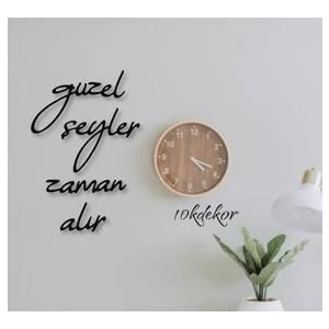 Evde Ucuz Güzel Şeyler Zaman Alır Ev Dekorasyonu Ahşap Duvar Yazısı Tablo