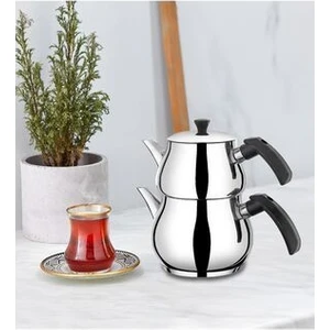 YUNUSOĞLU HOME Antonio Mini Boy Siyah Çaydanlık Takımı 0.65 lt ve 1.1 lt Kapasiteli