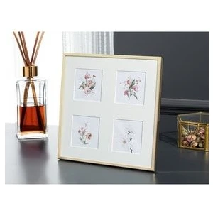 English Home Dorothy Altın Renk 100x100 cm Kare Cam Fotoğraf Çerçevesi Çiçek Desenli Zarif Tasarım