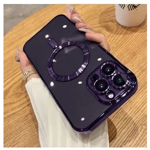 Apple iPhone 14 Pro Max Kılıf Magsafe Kamera Lensli Korumalı Şeffaf Silikon Kapak