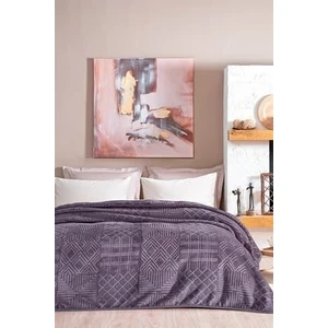 Bedding Nova Çift Kişilik Emboss Battaniye - Kül Moru