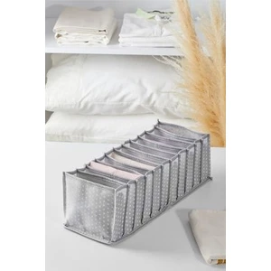 11 Gözlü Gri Benekli Çekmece Düzenleyici - Çok Amaçlı İç Çamaşırı, Çorap, Eşarp ve Kravat Organizeri (11x41x12 cm)