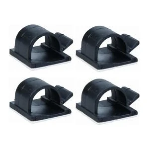 Yapışkanlı Kablo Tutucu Klips 25X25 Siyah - 10 Adet