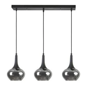 Nero Modern Tasarım Cafe Mutfak Salon Füme Camlı Sıralı 3 Lü Avize