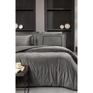 CharMe Pietro Çift Kişilik Kadife Saten Nevresim Takımı - Antrasit