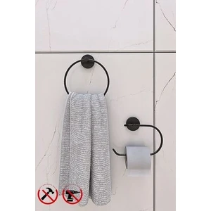 Alper Banyo Lotus Banyo Aksesuar Seti Yuvarlak Havluluk Kapaksız Tuvalet Kağıtlığı Ister Yapıştır Ister Montajla