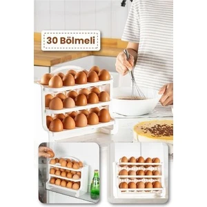 30 Bölmeli Yumurta Rafı Saklama Kabı Beyaz