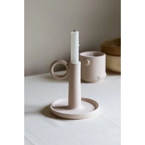 Beige & Stone Dokulu Şamdan Mumluk
