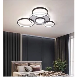 Fer Avize  Leo Modern Tasarım Siyah Renk Beyaz Ledli Cafe - Mutfak - Salon LED Avize