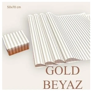 Tuğset Etiket Ambalaj Kağıdı Paketleme Kağıdı Çeyiz Paketleme Kağıdı Ambalaj Kağıt 50X70 cm 10 Adet Gold-Beyaz Hediye Paketi