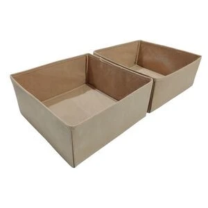 Balkan Room 2'li Bej Çekmece Içi Düzenleyici Organizer Set - Çok Amaçlı Dolap Içi Kutu Seti ( 28*28*13CM )
