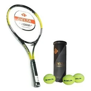 Fallo 27 İnç L2 Grip Yetişkin Tenis Raketi + Çantası + Vakumlu Tüp 3 Adet Tenis Maç Topu Seti