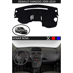 Renault Kangoo 2009-2019 Model Için Torpido Koruma Halısı Siyah Renk Siyah Kenar