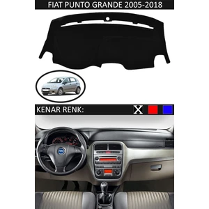 Fiat Punto Grande 2005-2018 Model Için Torpido Koruma Halısı Siyah Renk Siyah Kenar