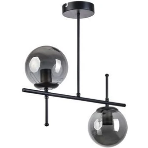 Feris Modern Tasarım Salon Mutfak Yatak Odası Siyah Renk Füme Camlı 2 Li Avize