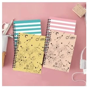 Akıllı Adam Yayınları 4'lü Line Sky Series 10 x 13,5 Spiralli Çizgili 56 Yaprak Defter Seti