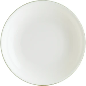 Retro Gourmet 12 Adet 20 cm 500 cc Yeşil Kenar Çizgili Porselen Çukur Tabak