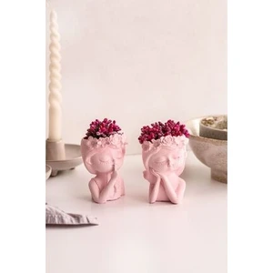 Lalezen Home Ikili Çiçekli Kız Kardeşler Dekor Vazo (Çiçekler Dahildir)