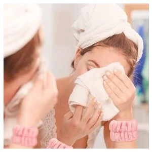 SB SizinBazar 2 Adet Pembe Rengi Süper Soft Havlu Bilek Yıkama Bandı Sporcu Spa Bileklik