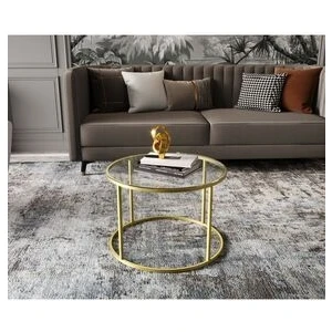 Royal Gold Orta Sehpa - Şeffaf Cam