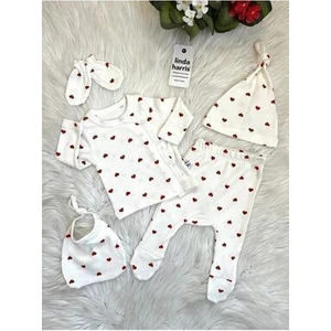 Linda Harris Heart Pattern Unisex 5’li Yenidoğan Hastane Çıkışı Seti