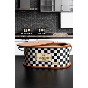 Ahşap Ekmeklik 34 cm Damalı