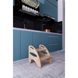 Zeo Wood Design Montessori Ahşap Basamak Çocuklar İçin Güvenli Dayanıklı Ergonomik Tasarım