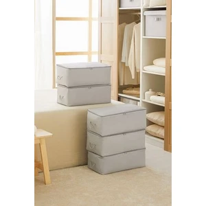 Ocean Home Textile 5 Adet Orta Boy Gri Balıksırtı Baza Altı Kazak Pike Battaniye Hurcu 52x28x21 cm