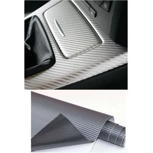 Karbon Fiber Folyo Hava Kanallı Araç Döşeme Kaplama Folyosu Gri 30 cm x 1 Metre