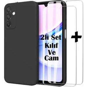 M.TK Moveteck Samsung Galaxy A25 Kılıf Kamera Korumalı Yumuşak Renkli Silikon + 9h Ekran Koruyucu Cam 2'li Set